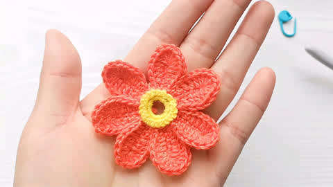 钩针编织装饰小花朵,唯美清新,可做发饰或其它物品装饰