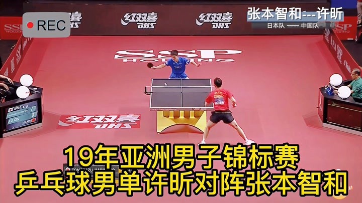 19年亚洲男子锦标赛乒乓球男单许昕对阵张本智和