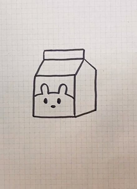 牛奶盒简单画法图片