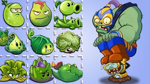 pvz2植物大戰殭屍:綠色植物vs英粉碎者巨人殭屍,誰更厲害?