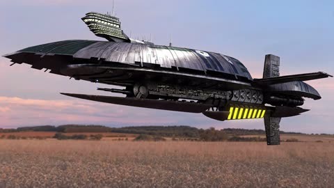 模拟未来大型浮空飞船,可长久在空中停泊,配重型激光炮防御攻击