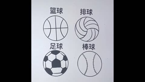 篮球足球简笔画 简单图片