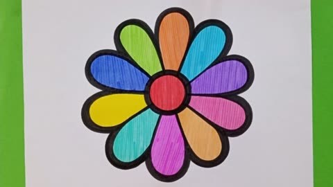 教孩子画花朵并涂色
