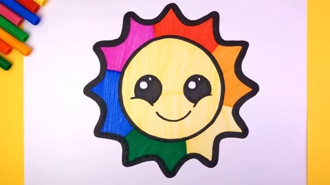 太阳简笔画彩色儿童图片