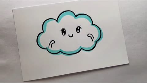 漂亮的云朵 跟着学画画 亲子简笔画 云朵简笔画