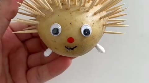土豆刺猬手工图片