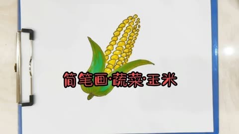 玉米粒简笔画 彩色图片